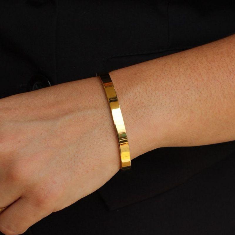 Bracelete Liso 7mm aço dourado