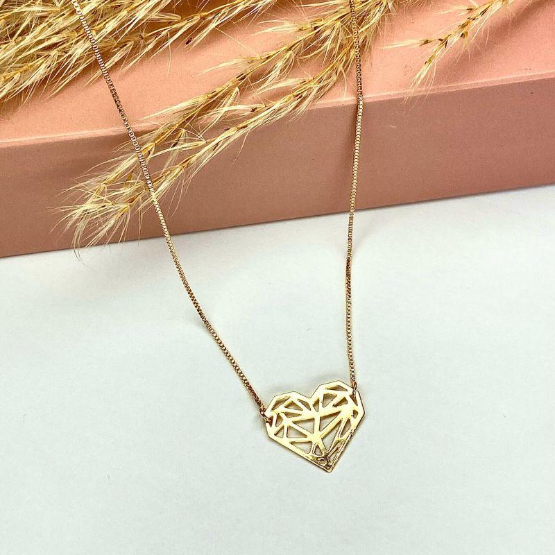 Colar Coração geométrico