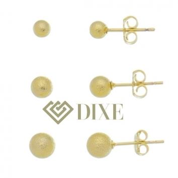 Brinco Trio de bolinha lisa 7/6/5 mm