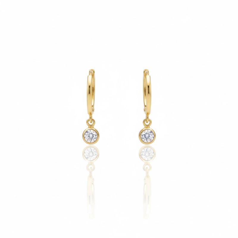 Brinco Argolinha Articulada com Zircônia Cristal