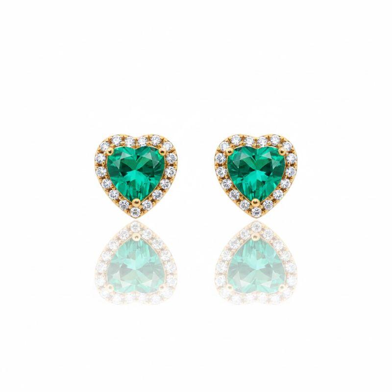 Brinco Coração Cravação em Volta