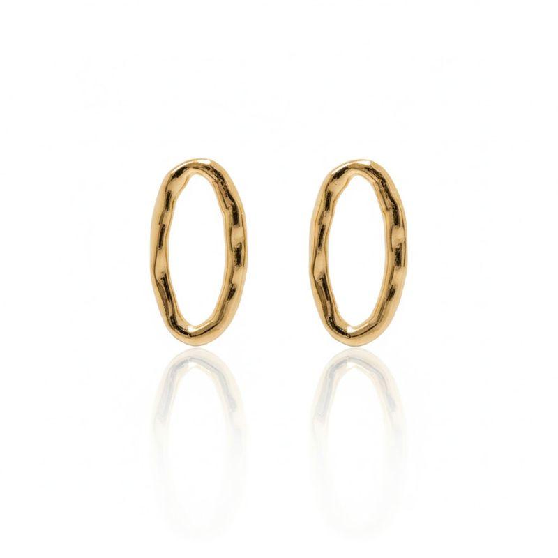 Brinco Oval Orgânico Martelado