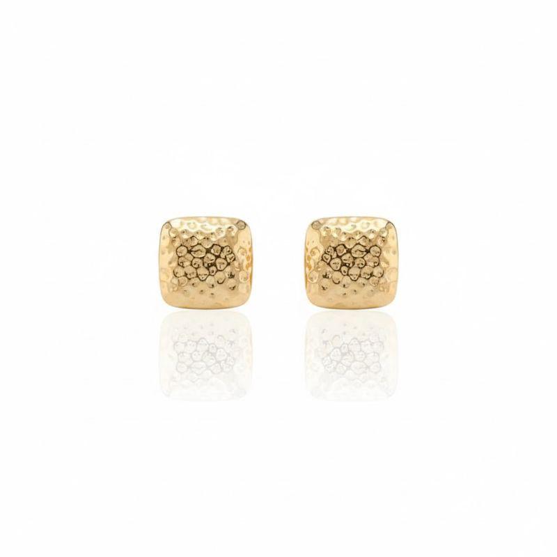 Brinco Quadrado Martelado 15x15