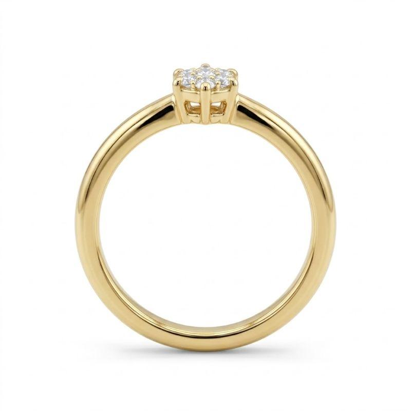 Anel Solitário Aro Simples Caixa Baixa - Pedra 4mm