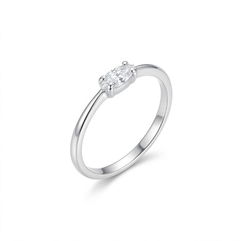 Anel Solitário Oval 3mm