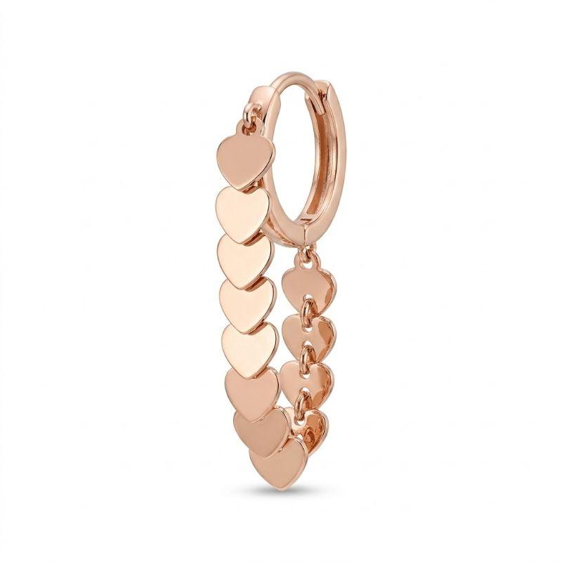Brinco Argola Articulada Pingente Coração Chapinha