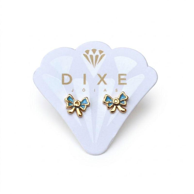 Brinco Laço Resinado Azul